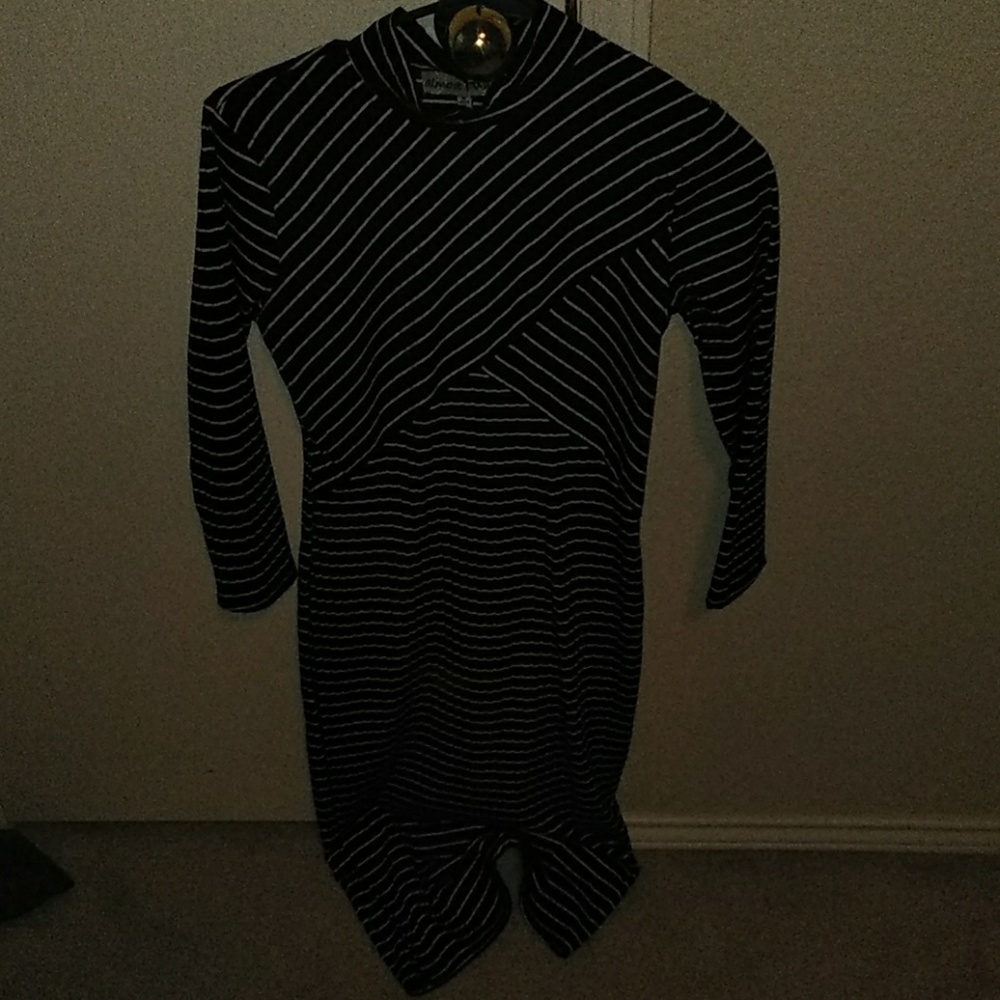 Black dress with white pattern